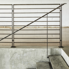 structural steel railings, custom metal fabrication, custom railing, fence custom stairway railing